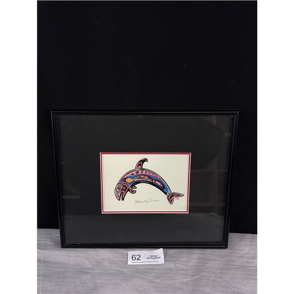 Framed West Coast Native Whale Print Signed by Harry Kane