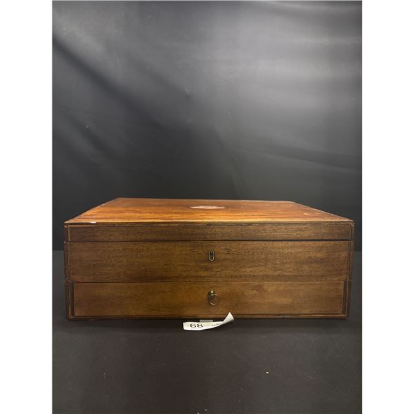 Antique Traveling Writers Box with Locking Drawer