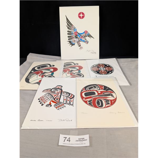 Lot of 6 West Coast Native Print Cards Bill Reid Etc