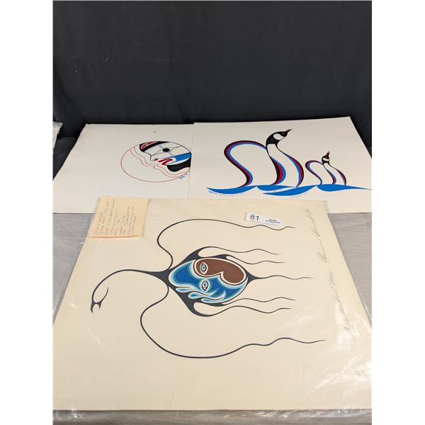 3 Large West Coast Native Prints Signed and Numbered