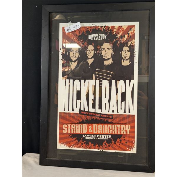 Framed 2007 Nickelback Concert Poster