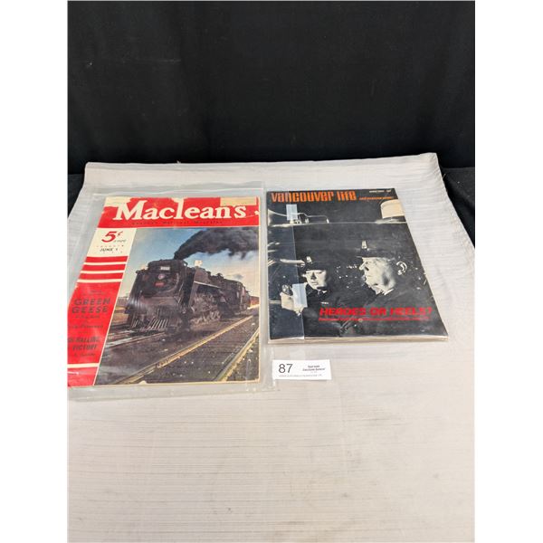 1967 Vancouver Life Magazine and Maclean's 5c Magazine