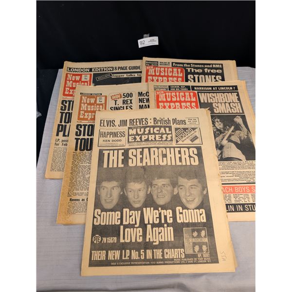 Lot of 5 1960's Musical Express Newspapers