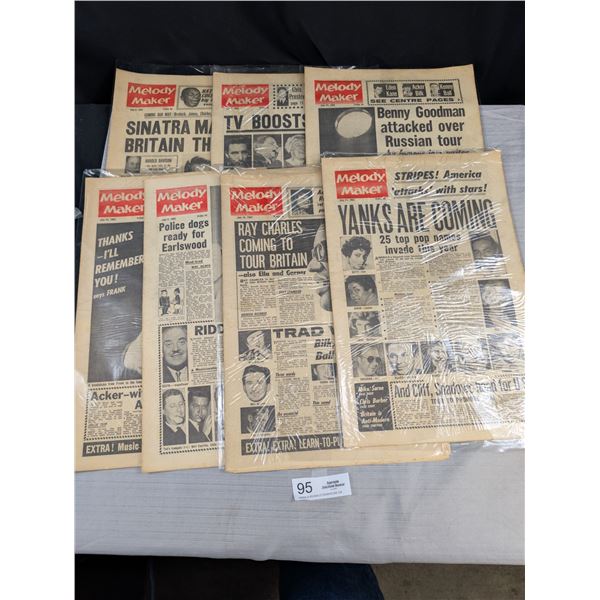 Lot of 7 1960's Melody Maker Newspapers