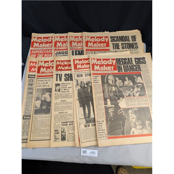 Lot of 9 1960's Melody Maker Newspapers
