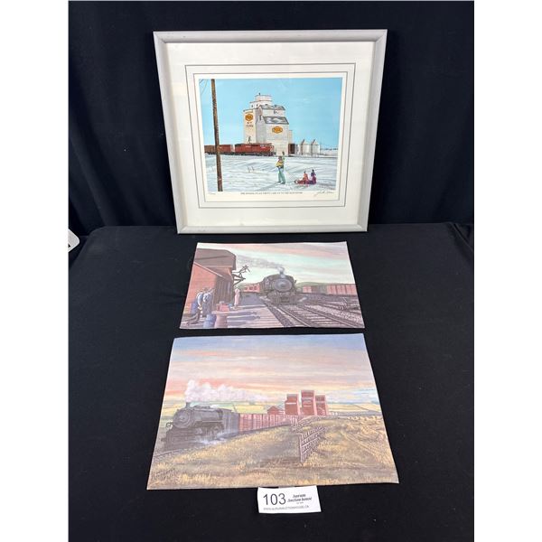 Lot of 3 Railway Prints of Saskachewan Wheat Pool
