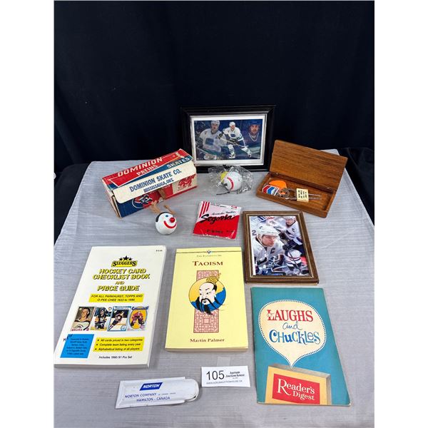 Vintage Collectible Lot of Old Books, Canucks Photographs, etc