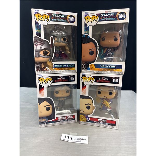 Lot of 4 Funko Pops In Box Thor and Doctor Strange