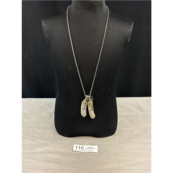 A Very Nice Native Silver Tone Native Necklace
