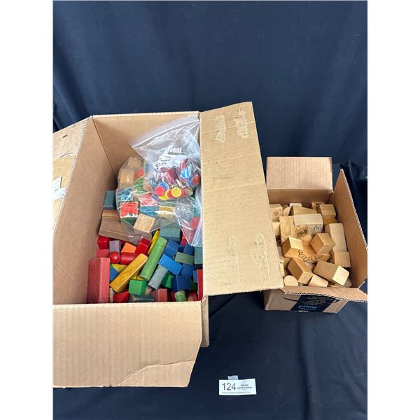 13 Pounds of Vintage Wooden Toy Blocks