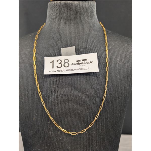 Vintage Designer Signed Gold Modern Link Necklace