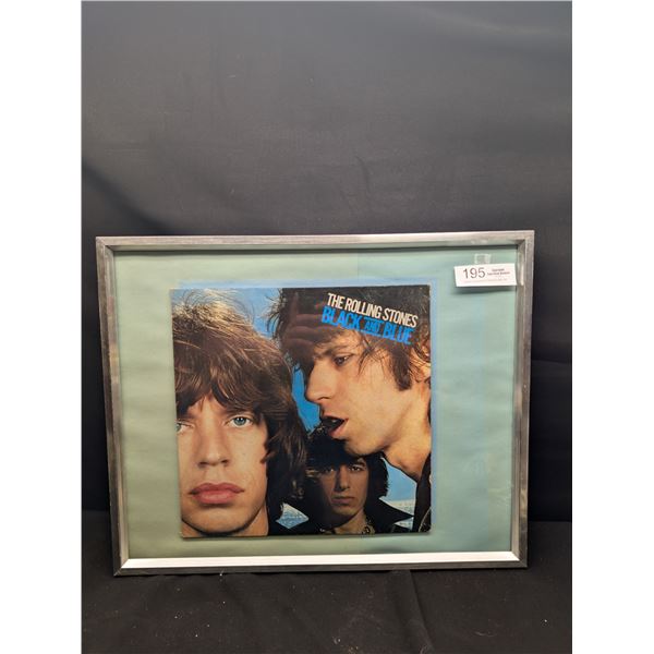 A Framed Rolling Stones Black and Blue Album Record in Cover