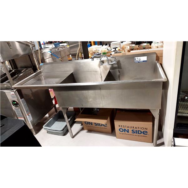 EVIER DOUBLE INOX.AVEC ROBINET 73”X27”