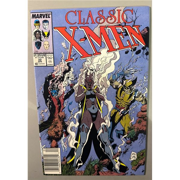 Classic X-Men #32 (Marvel, 1989) Storm, Nightcrawler & Wolverine Cover