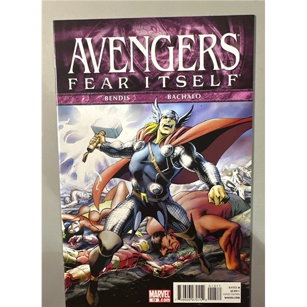 Avengers #13 (2011) Fear Itself Marvel Comics Bendis Bachalo Thor Cover