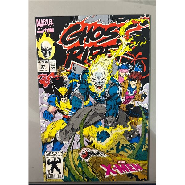 Ghost Rider #27 (Marvel, 1992) Newsstand, X-Men Crossover, Jim Lee Cover