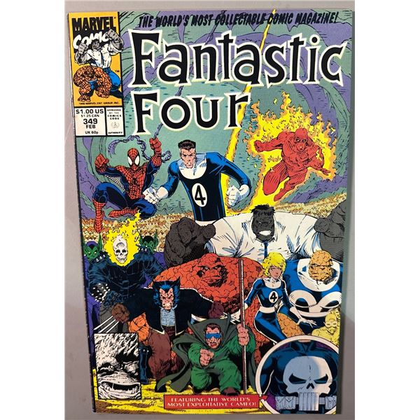 Fantastic Four #349 (Feb 1991, Marvel) Spider-Man, Hulk, Wolverine Cameo