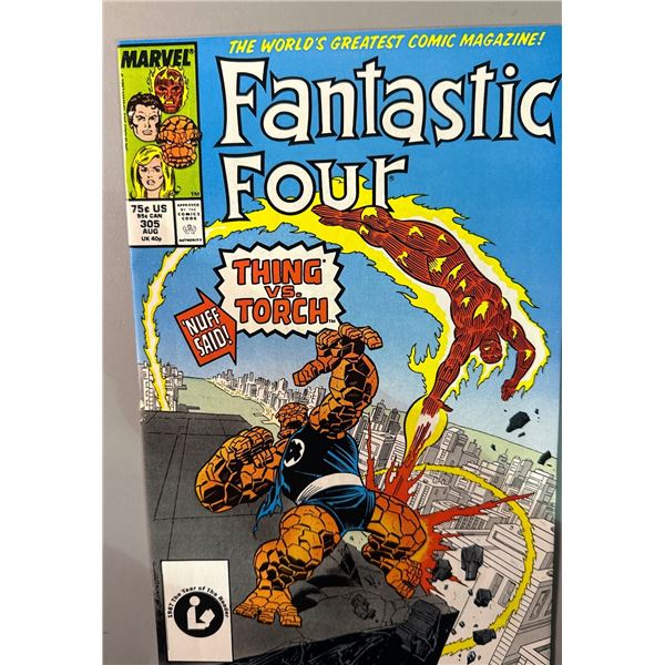 Fantastic Four #305 (Marvel, 1987) Thing vs. Human Torch Cover