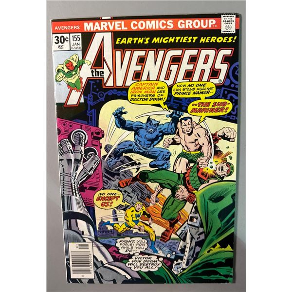 Marvel Comics The Avengers #155 (Jan 1977) Sub-Mariner Dr. Doom Kirby Cover