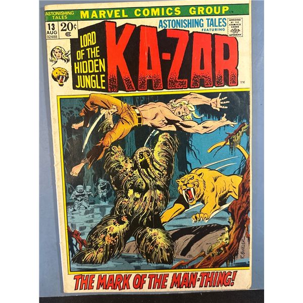 Astonishing Tales #13 (Marvel, 1972) Ka-Zar vs Man-Thing! 1st Man-Thing Cover