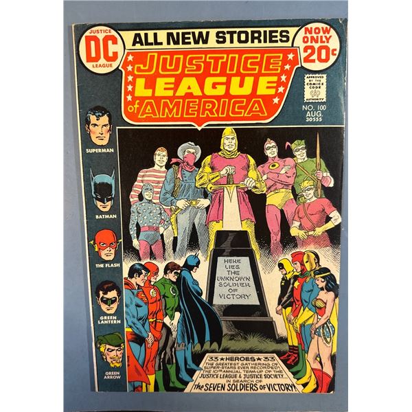 Justice League of America #100 (DC, 1972) JLA/JSA vs Seven Soldiers