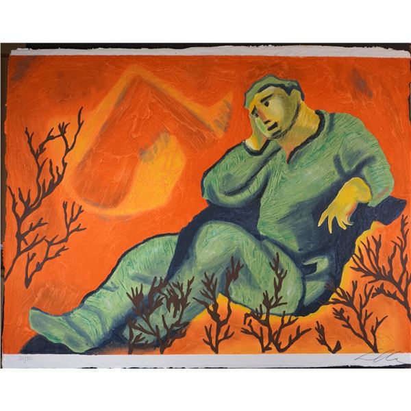 Sandro Chia (Italian 1946) Carborundum etching with hand coloring Untitled #4 signed