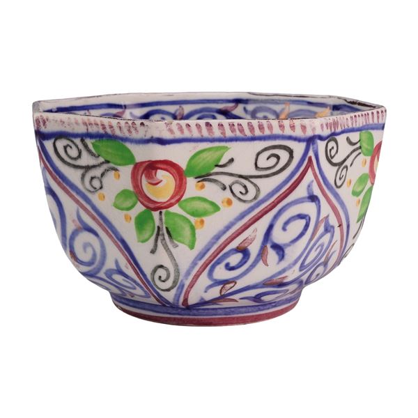 Wedgwood Hand Painted Earthenware Octagonal Cup, Floral