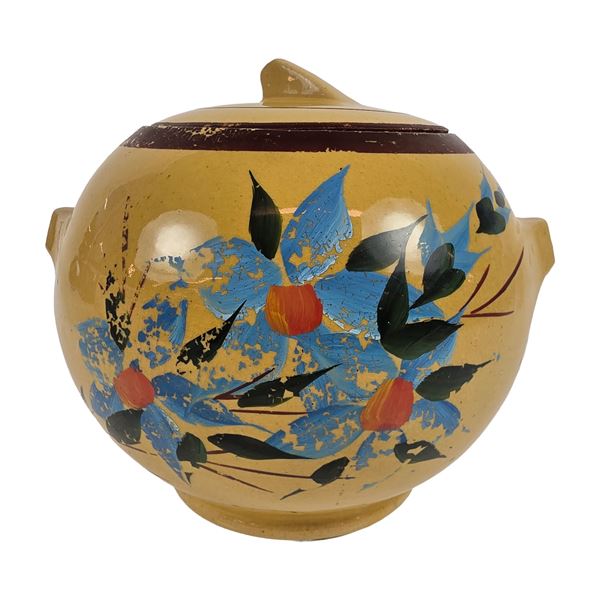 McCoy Ceramic Hand Painted Floral Cookie Jar