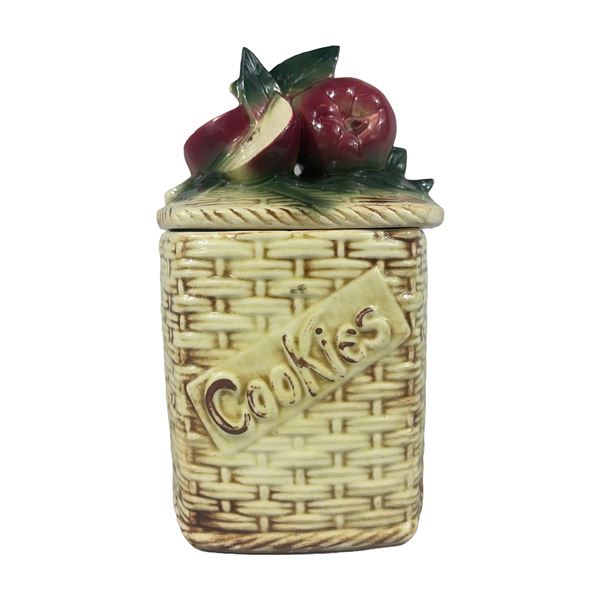 McCoy Pottery Apple Basketweave Ceramic Cookie Jar