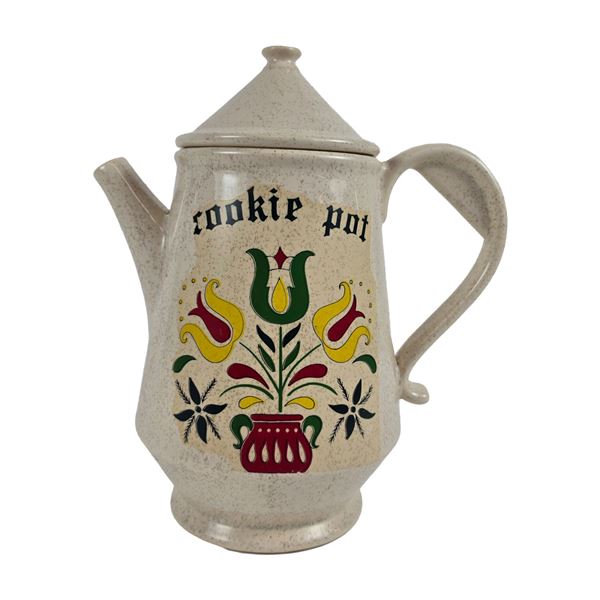 McCoy USA Speckled Dutch Folk Art Cookie Pot Jar