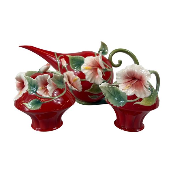 3pc Franz Porcelain Island Beauty Ceramic Pieces