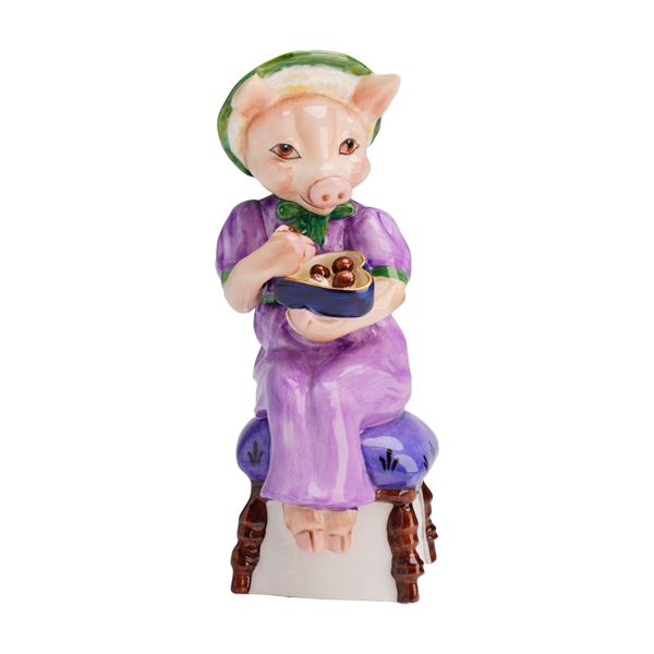 Royale Stratford Hand Painted Bone China Figurine, Miss Pig