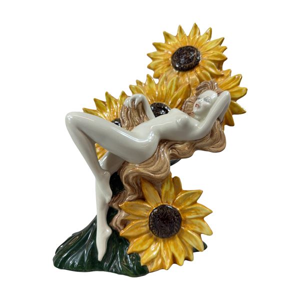 Carlton Ware English Ceramic Sunflower Girl Figurine