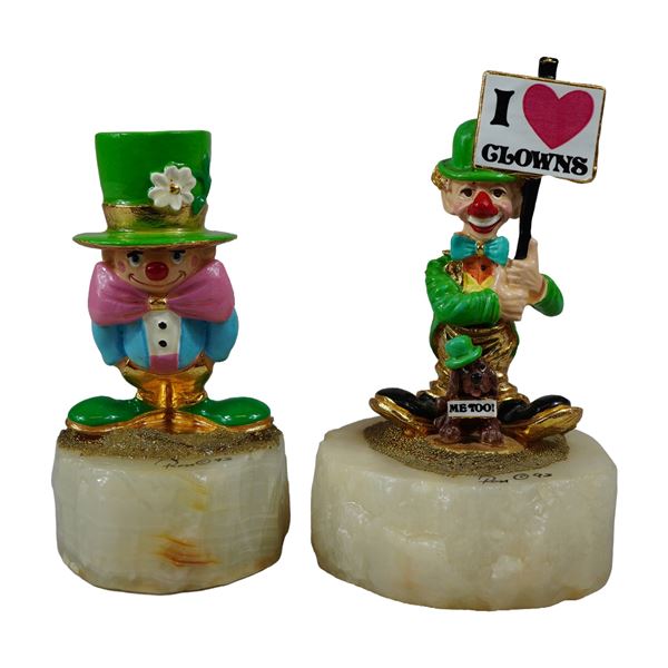 2pc Ron Lee 1993 Clown Sculptures