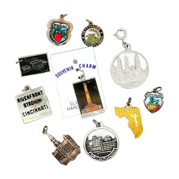 10pc U.S. and Belgian Souvenir Charms