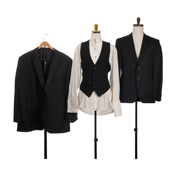 4pc Men's Formal Attire Featuring Hugo Boss Jackets and Monsieur Adolfo Shirt