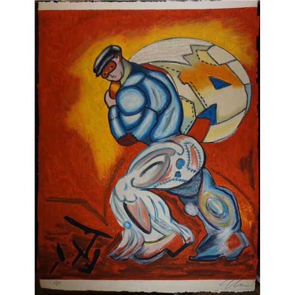 Sandro Chia (Italian 1946) Carborundum etching with hand coloring Untitled #1 signed
