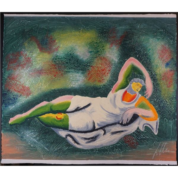 Sandro Chia (Italian 1946) Carborundum etching with hand coloring Untitled #3 signed