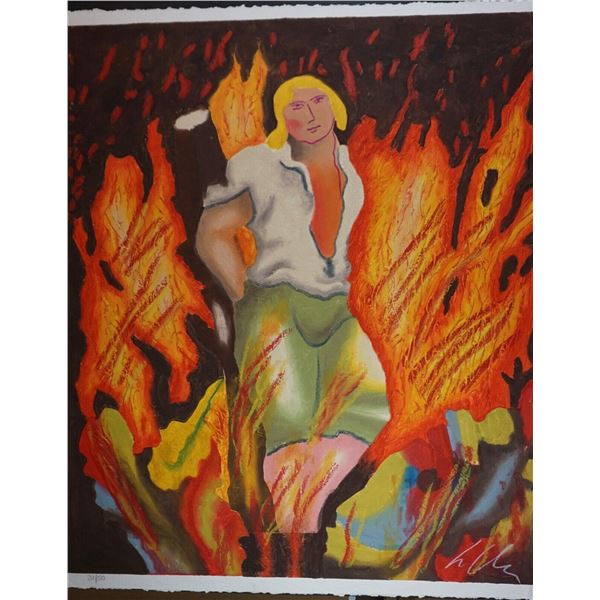 Sandro Chia (Italian 1946) Carborundum etching with hand coloring Untitled #9 signed