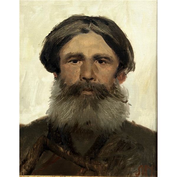 After Ivan Nikolaevich Kramskoi, Portrait of a Peasant, Oil on Canvas