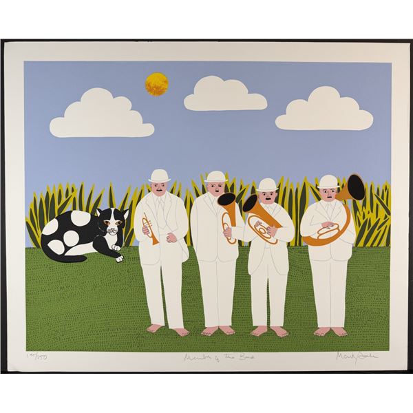 Mark Sabin (American 1936) Screenprint Members of The Band signed