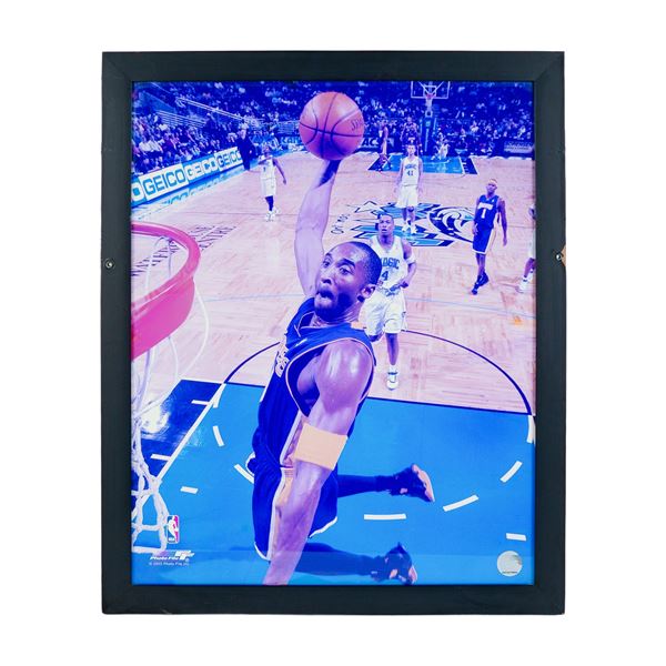 Kobe Bryant Slam Dunk Color Photograph Print w/ NBA Authentication Hologram