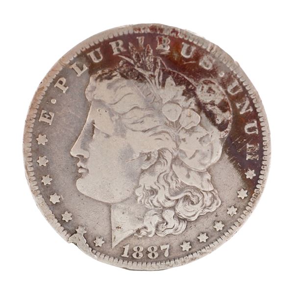 1887 U.S. Morgan Dollar 90% Silver Coin, Circulated