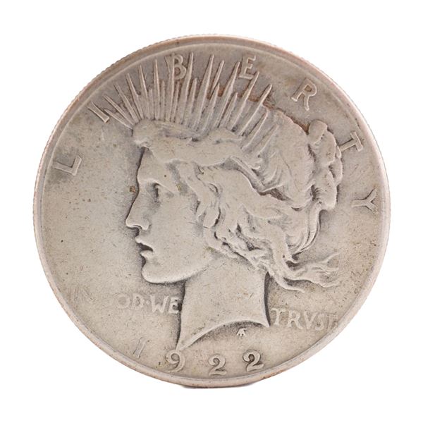 1922 U.S. Peace Dollar 90% Silver Coin, Circulated