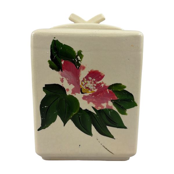 McCoy Pottery Hand Painted Floral Ceramic Cookie Jar