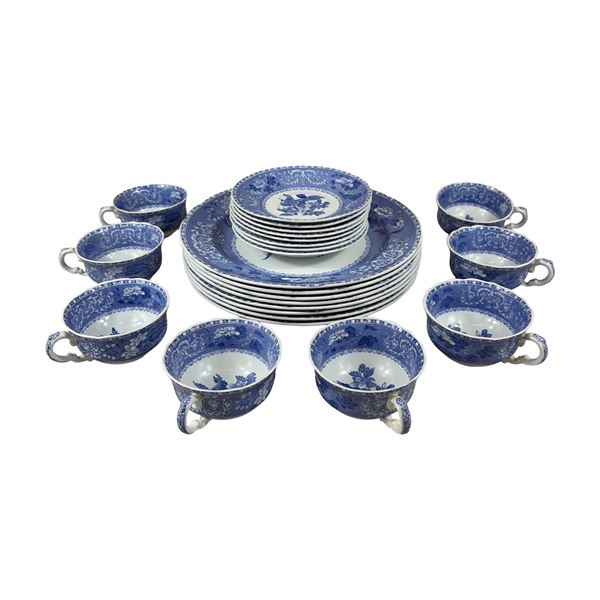 24pc Spode Camilla Copeland Blue and White Transferware Ceramic Tableware