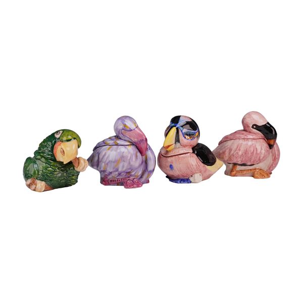 Set of Four Kevin Francis Face Pots Trinket Boxes includes Prototype and Limited Edition