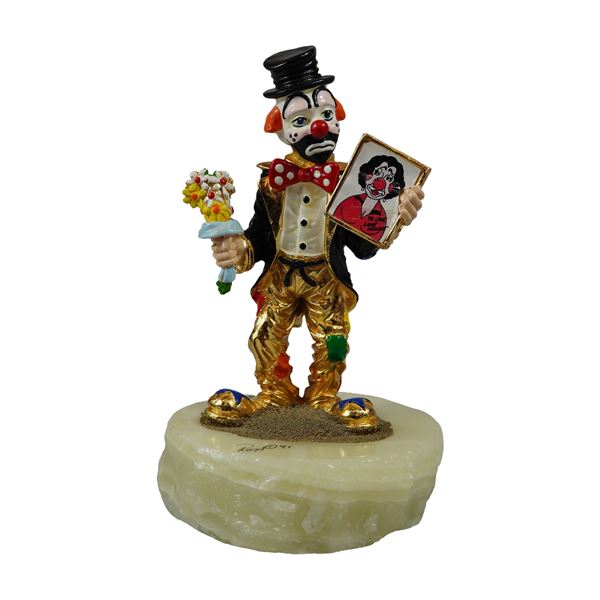 Ron Lee Signed 1991 Spring Onyx Clown Sculpture