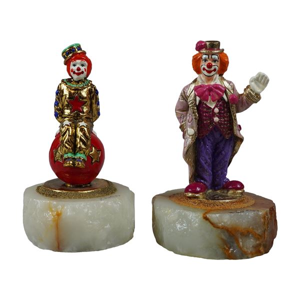 2pc Ron Lee Clown Sculptures