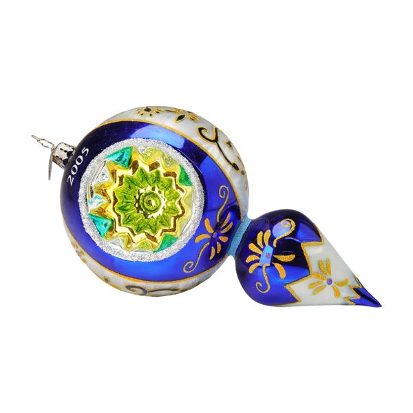 Christopher Radko Bluea and White Christmas Tree Ornament, Fantasia St. Basil's Baubles